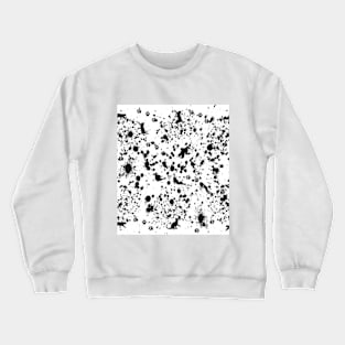 Black and White Paint Splat and Cat Pattern Crewneck Sweatshirt